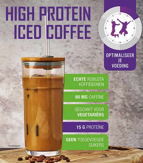 Nieuw! Iced Coffee: eiwitrijke ijskoffie latte zonder suiker